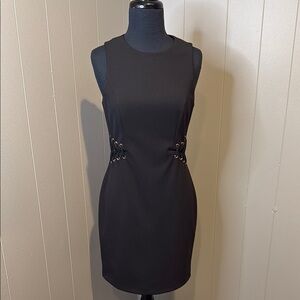 Z Bebe Women’s 6 Black Sleeveless Embellished Laced Sheath Mini